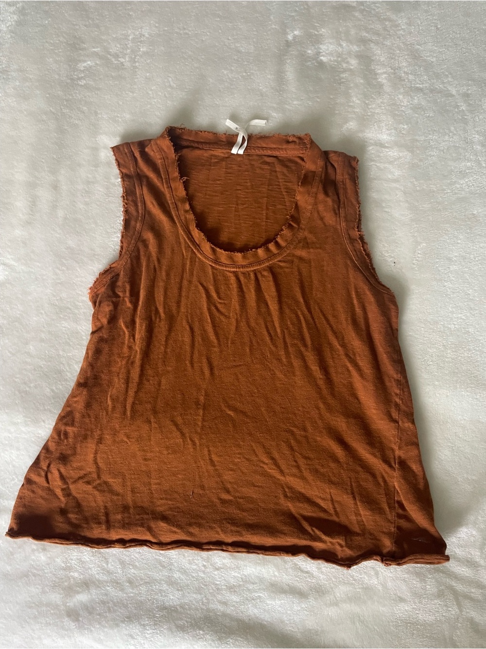 Anthropologie Rust Raw-Edge Tank Top